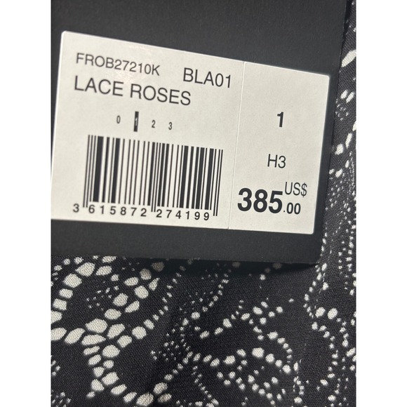 The Kooples NEW Lace Roses Wrap Dress in Black/White Size FR 1/US Small‎ - Picture 6 of 8